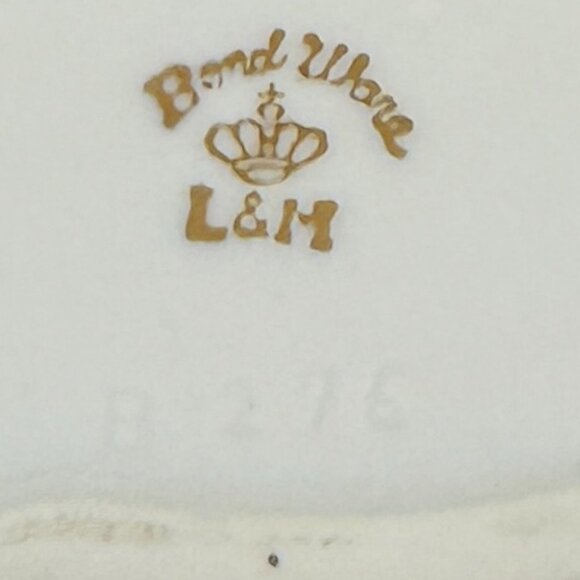 Vintage Lipper Mann (L&M) Bond Ware Trinket Box, Porcelain with Roses &Gold - Picture 15 of 17